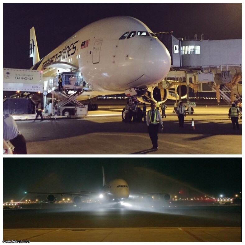 مطار المدينة يستقبل اول رحلة دولية لـ طائرة أيرباص A-380