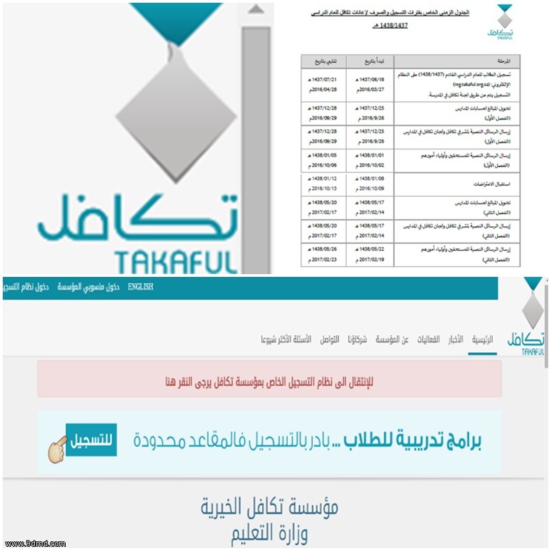 مؤسسة تكافل الخيرية تعلن مواعيد التسجيل  والصرف لإعانات العام القادم